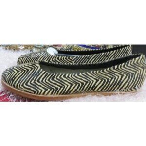 M4D3 Matilda zebra print tribal pony calf hair leather ballet flats Driving shoe